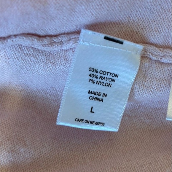 7th Avenue Women's Pink Cardigan Sweater Size L Long Sleeve V-Neck Jewel Buttons - Picture 7 of 9